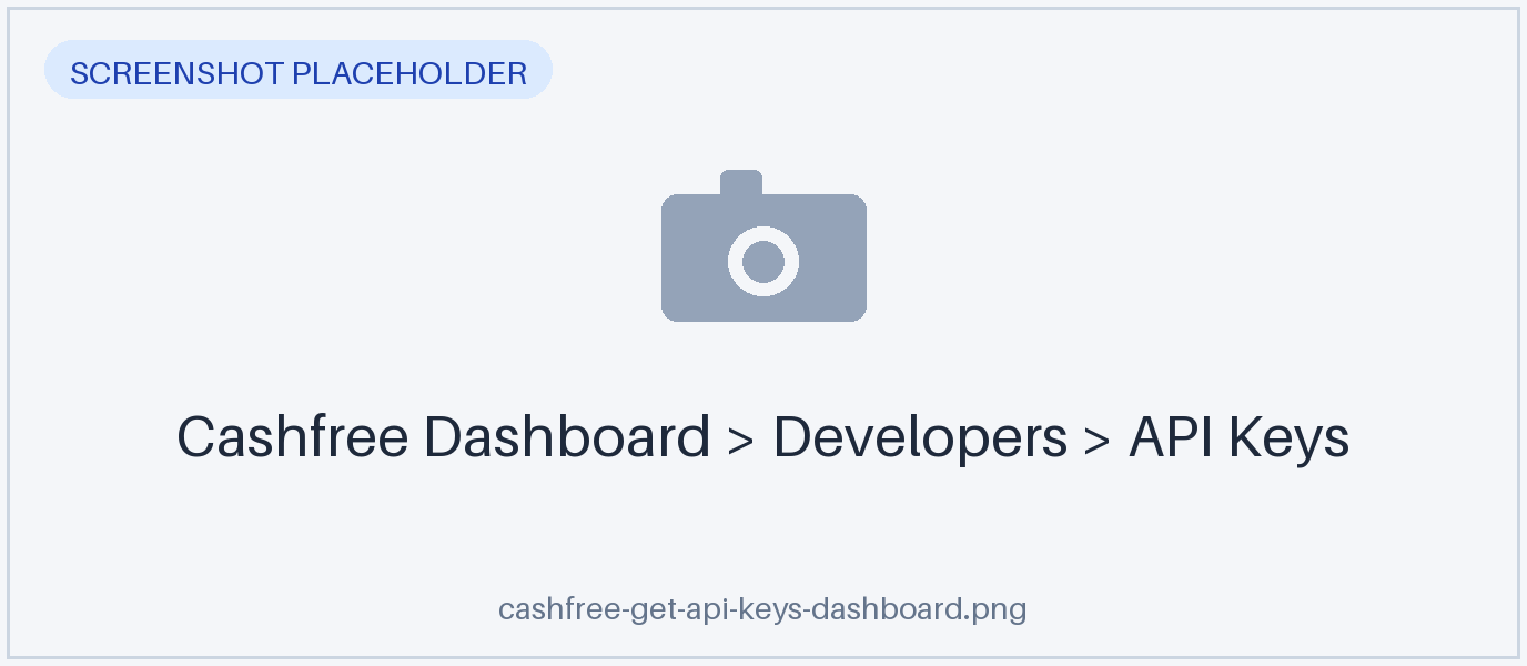 The Cashfree API Keys page